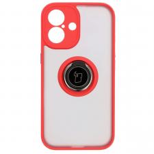 Carcasa Bizon Hybrid Ring compatibila cu iPhone 16, Rosu