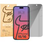 Folie sticla securizata Bizon Glass Clear Shadow Privacy compatibila cu iPhone 16, Negru 4 - lerato.ro