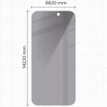 Folie sticla securizata Bizon Glass Clear Shadow Privacy compatibila cu iPhone 16, Negru 3 - lerato.ro