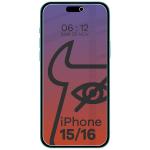 Folie sticla securizata Bizon Glass Clear Shadow Privacy compatibila cu iPhone 16, Negru 2 - lerato.ro