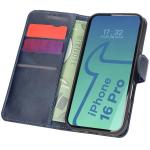 Husa flip cover Bizon Pocket compatibila cu iPhone 16 Pro, Navy Blue 3 - lerato.ro