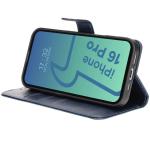 Husa flip cover Bizon Pocket compatibila cu iPhone 16 Pro, Navy Blue 6 - lerato.ro