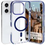 Carcasa Bizon Marco compatibila cu iPhone 16 Pro, Transparent / Albastru 3 - lerato.ro