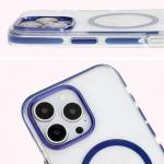 Carcasa Bizon Marco compatibila cu iPhone 16 Pro, Transparent / Albastru 7 - lerato.ro