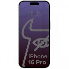 Folie sticla securizata Bizon Glass Edge Shadow Privacy compatibila cu iPhone 16 Pro, Negru