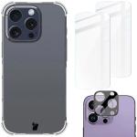 Kit protectie 4 in 1 BizonMobile Clear Pack, Carcasa Bizon Salpa, 2x Folie sticla securizata Bizon Glass Clear 2, 1x Protectie camera foto, compatibil cu iPhone 16 Pro, Transparent 2 - lerato.ro
