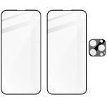 Set protectie 3in1 Bizon Glass Edge Pack, 2 folii sticla ecran + 1 folie sticla camera foto, compatibil cu iPhone 16 Pro, Transparent 6 - lerato.ro