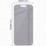 Folie sticla securizata Bizon Glass Mule Shadow Privacy compatibila cu iPhone 16, Negru 3 - lerato.ro