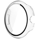 Carcasa cu protectie ecran din sticla securizata BizonMobile compatibila cu Google Pixel Watch 3 45mm, Transparent 4 - lerato.ro