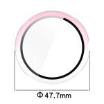 Carcasa cu protectie ecran din sticla securizata BizonMobile compatibila cu Google Pixel Watch 3 45mm, Roz / Alb 3 - lerato.ro