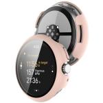 Carcasa cu protectie ecran din sticla securizata BizonMobile compatibila cu Google Pixel Watch 3 45mm, Roz 5 - lerato.ro