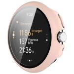 Carcasa cu protectie ecran din sticla securizata BizonMobile compatibila cu Google Pixel Watch 3 45mm, Roz 6 - lerato.ro