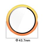 Carcasa cu protectie ecran din sticla securizata BizonMobile compatibila cu Google Pixel Watch 3 41mm, Galben / Portocaliu 3 - lerato.ro