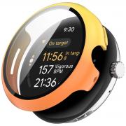 Carcasa cu protectie ecran din sticla securizata BizonMobile compatibila cu Google Pixel Watch 3 41mm, Galben / Portocaliu