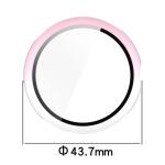 Carcasa cu protectie ecran din sticla securizata BizonMobile compatibila cu Google Pixel Watch 3 41mm, Roz / Alb 3 - lerato.ro