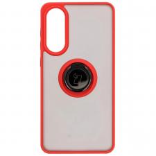 Huse si carcase Samsung Galaxy S25 Edge, Carcasa Bizon Hybrid Ring compatibila cu Samsung Galaxy S25 Edge, Rosu, lerato.ro