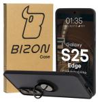 Carcasa Bizon Hybrid Ring compatibila cu Samsung Galaxy S25 Edge, Negru 3 - lerato.ro