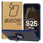 Carcasa Bizon Hybrid Ring compatibila cu Samsung Galaxy S25 Edge, Albastru 3 - lerato.ro