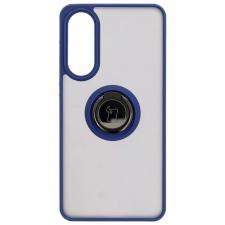 Huse si carcase Samsung Galaxy S25 Edge, Carcasa Bizon Hybrid Ring compatibila cu Samsung Galaxy S25 Edge, Albastru, lerato.ro