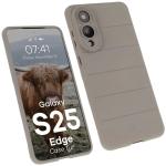 Carcasa Bizon Tur compatibila cu Samsung Galaxy S25 Edge, Light Grey 3 - lerato.ro
