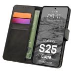 Husa flip cover Bizon Pocket compatibila cu Samsung Galaxy S25 Edge, Negru 3 - lerato.ro