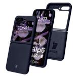 Carcasa Bizon Soft compatibila cu Samsung Galaxy Z Flip 7 FE / Z Flip 6, Dark Blue 3 - lerato.ro