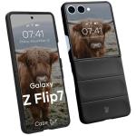 Carcasa Bizon Tur compatibila cu Samsung Galaxy Z Flip 7, Negru 3 - lerato.ro