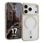 Carcasa Bizon MatteO cu MagSafe compatibila cu iPhone 17 Pro, Bej 3 - lerato.ro