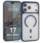 Carcasa Bizon MatteO cu MagSafe compatibila cu iPhone 17 Pro Max, Albastru 3 - lerato.ro