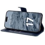 Husa flip cover Bizon Pocket compatibila cu iPhone 17, Navy Blue 6 - lerato.ro