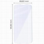 Folie sticla securizata Bizon Glass Mule compatibila cu iPhone 17e / 16e, Transparent 3 - lerato.ro