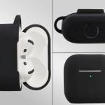 Carcasa Bizon Silicone Case compatibila cu Apple AirPods 4, Negru 4 - lerato.ro