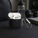 Carcasa Bizon Silicone Case compatibila cu Apple AirPods 4, Negru 5 - lerato.ro