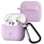 Carcasa Bizon Silicone Case compatibila cu Apple AirPods 4, Violet 3 - lerato.ro