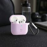Carcasa Bizon Silicone Case compatibila cu Apple AirPods 4, Violet 5 - lerato.ro