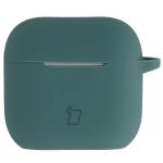 Carcasa Bizon Silicone Case compatibila cu Apple AirPods 4, Dark Green 2 - lerato.ro