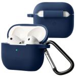 Carcasa Bizon Silicone Case compatibila cu Apple AirPods 4, Albastru 3 - lerato.ro