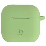 Carcasa Bizon Silicone Case compatibila cu Apple AirPods 4, Light Green 2 - lerato.ro