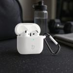 Carcasa Bizon Silicone Case compatibila cu Apple AirPods 4, Alb 5 - lerato.ro