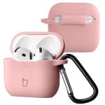 Carcasa Bizon Silicone Case compatibila cu Apple AirPods 4, Roz 3 - lerato.ro