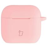 Carcasa Bizon Silicone Case compatibila cu Apple AirPods 4, Roz 2 - lerato.ro