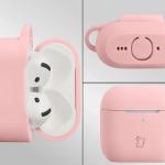 Carcasa Bizon Silicone Case compatibila cu Apple AirPods 4, Roz 4 - lerato.ro