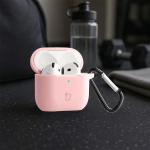 Carcasa Bizon Silicone Case compatibila cu Apple AirPods 4, Roz 5 - lerato.ro