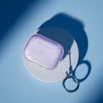 Carcasa Bizon Clear Case compatibila cu Apple AirPods Pro 3, Violet 6 - lerato.ro