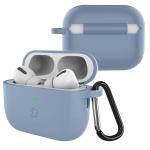 Carcasa Bizon Silicone Case compatibila cu Apple AirPods Pro 3, Grey Blue 3 - lerato.ro