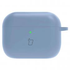 Airpods, Carcasa Bizon Silicone Case compatibila cu Apple AirPods Pro 3, Grey Blue, lerato.ro