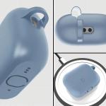 Carcasa Bizon Silicone Case compatibila cu Apple AirPods Pro 3, Grey Blue 4 - lerato.ro