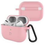 Carcasa Bizon Silicone Case compatibila cu Apple AirPods Pro 3, Roz 4 - lerato.ro