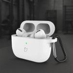 Carcasa Bizon Silicone Case compatibila cu Apple AirPods Pro 3, Alb 5 - lerato.ro