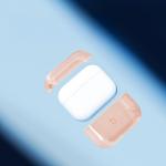Carcasa Bizon Clear Case compatibila cu Apple AirPods Pro 3, Portocaliu 4 - lerato.ro